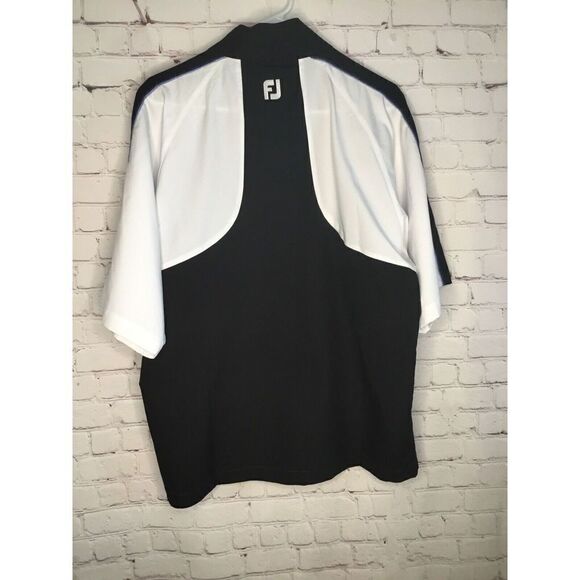 FootJoy FJ Men’s Windshirt Size M Medium short sleeve 1/2 zip pullover WhiteBlue - Picture 8 of 12